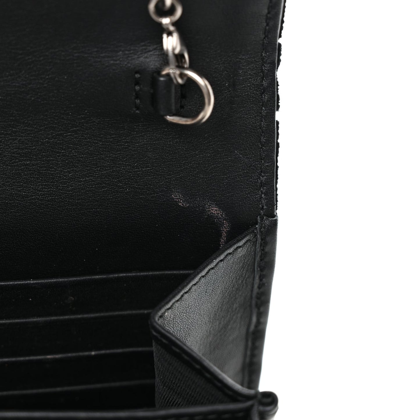 Velvet GG Monogram Mini Dionysus Chain Wallet Black