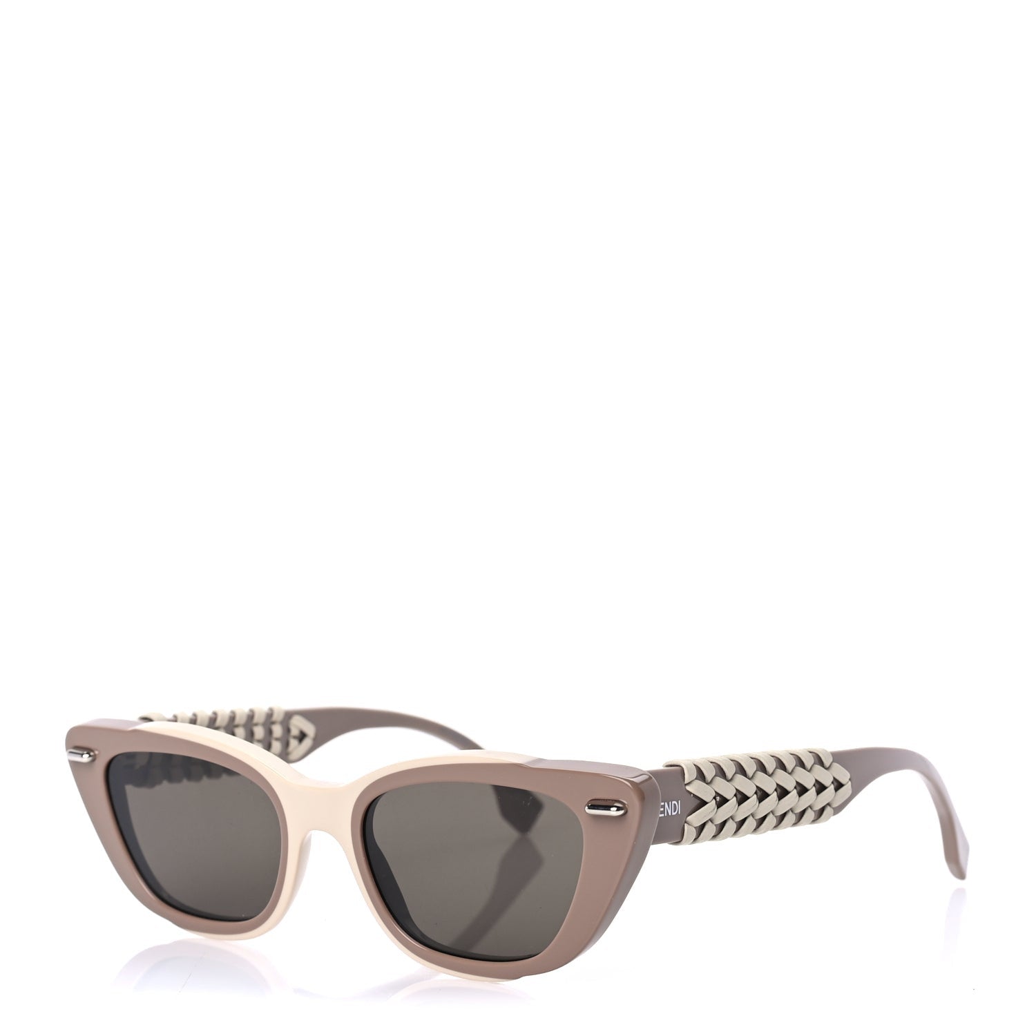 Fendi Acetate Interlace Cat Eye Sunglasses FE40171I Brown Ivory 1 of 7