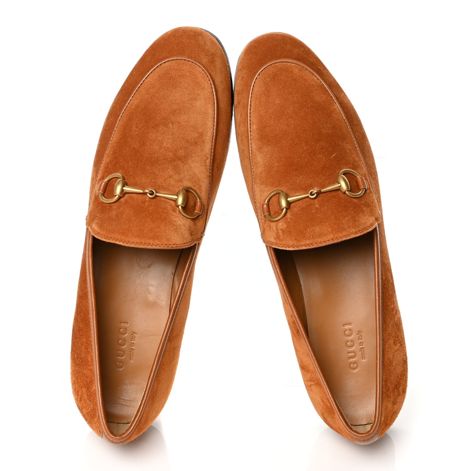 Gucci Suede Cachemire Malaga Kid Womens Jordaan Loafers 38 Blondie Cognac 2 of 12