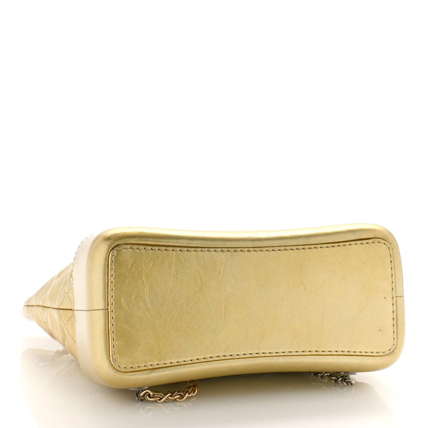 Metallic Lambskin Small Quilted Gabrielle Backpack Gold