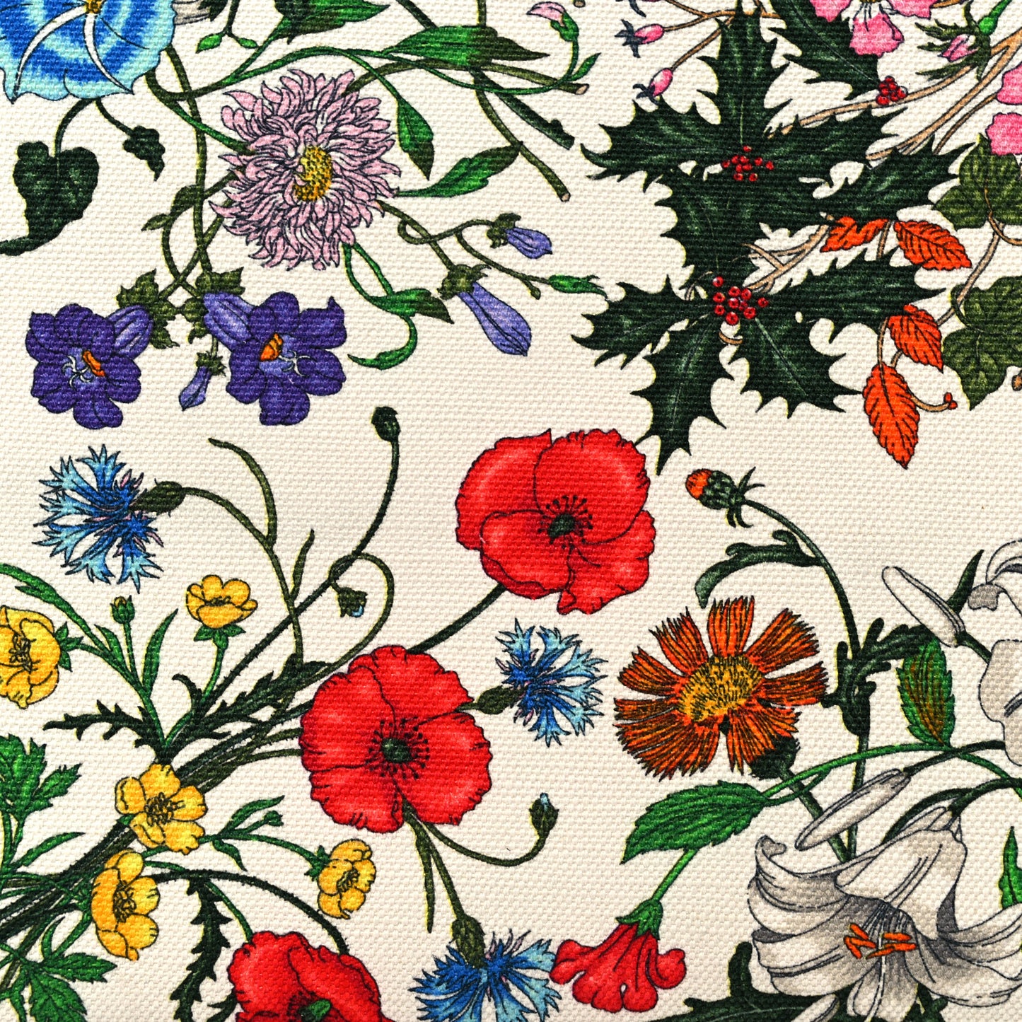 Canvas Large Flora Tote Navy Multicolor