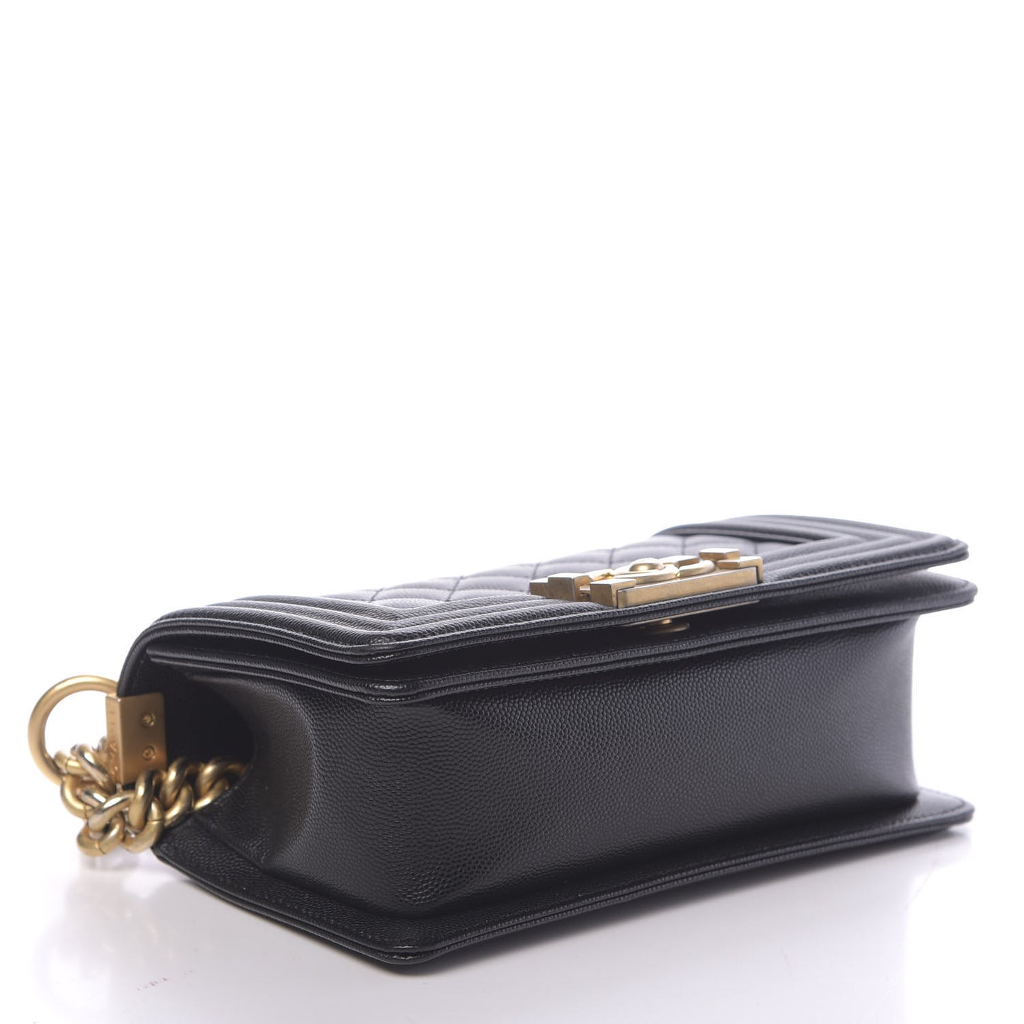 Caviar Quilted Small Boy Flap Black