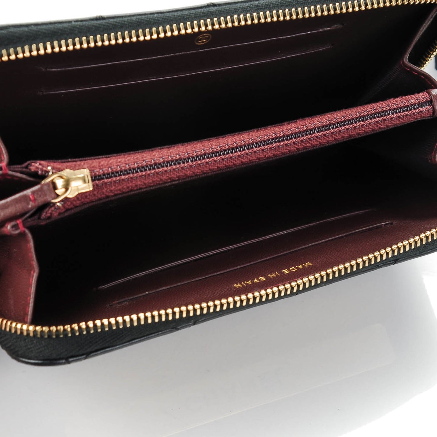 Lambskin Quilted Small Trendy CC Zip Around Wallet Black