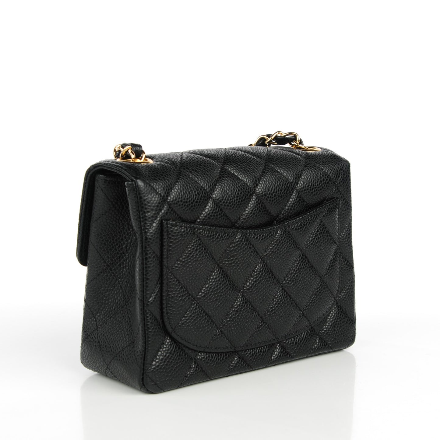 Caviar Quilted Mini Square Flap Black