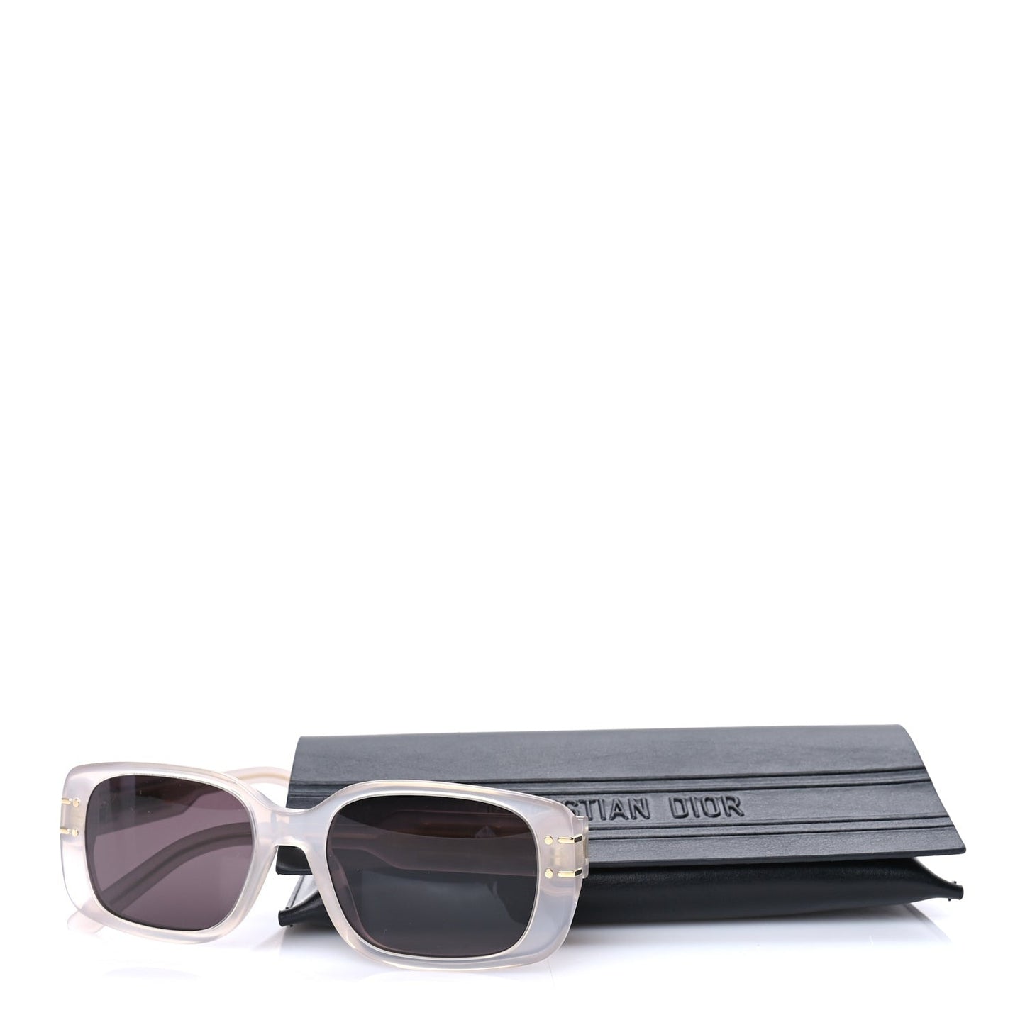 Diorsignature Rectangular Sunglasses Beige Smoke
