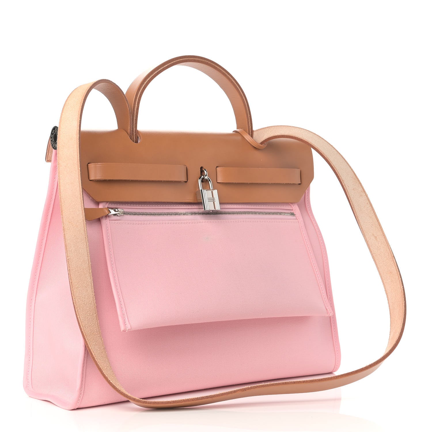 Hermes Vache Hunter Toile Herbag Zip 31 PM Rose Sakura 4 of 11