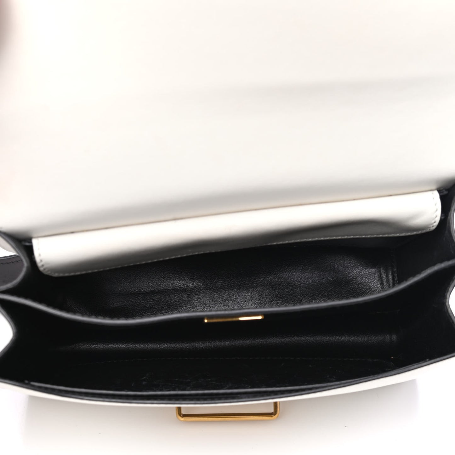 City Calf Saffiano Large Cahier Bag White Black