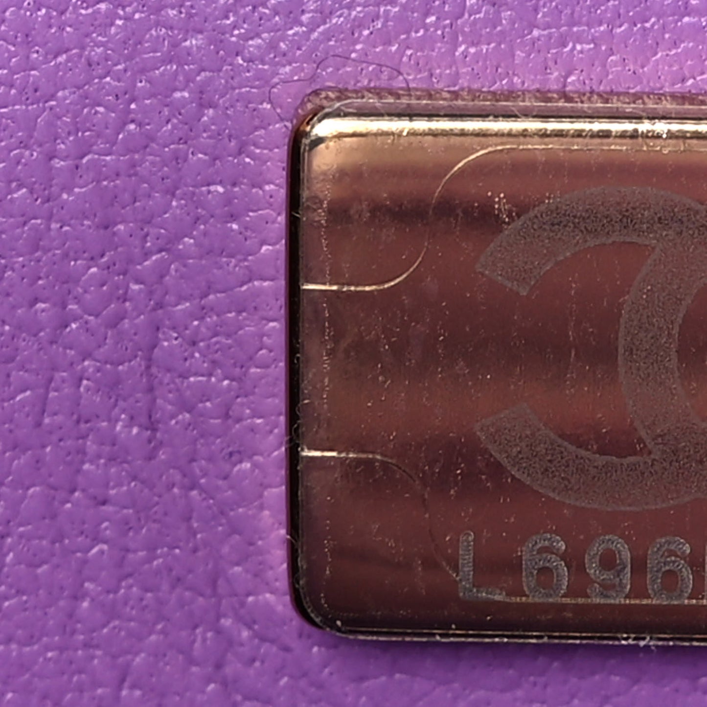 Lambskin Quilted Mini Rectangular Flap Purple