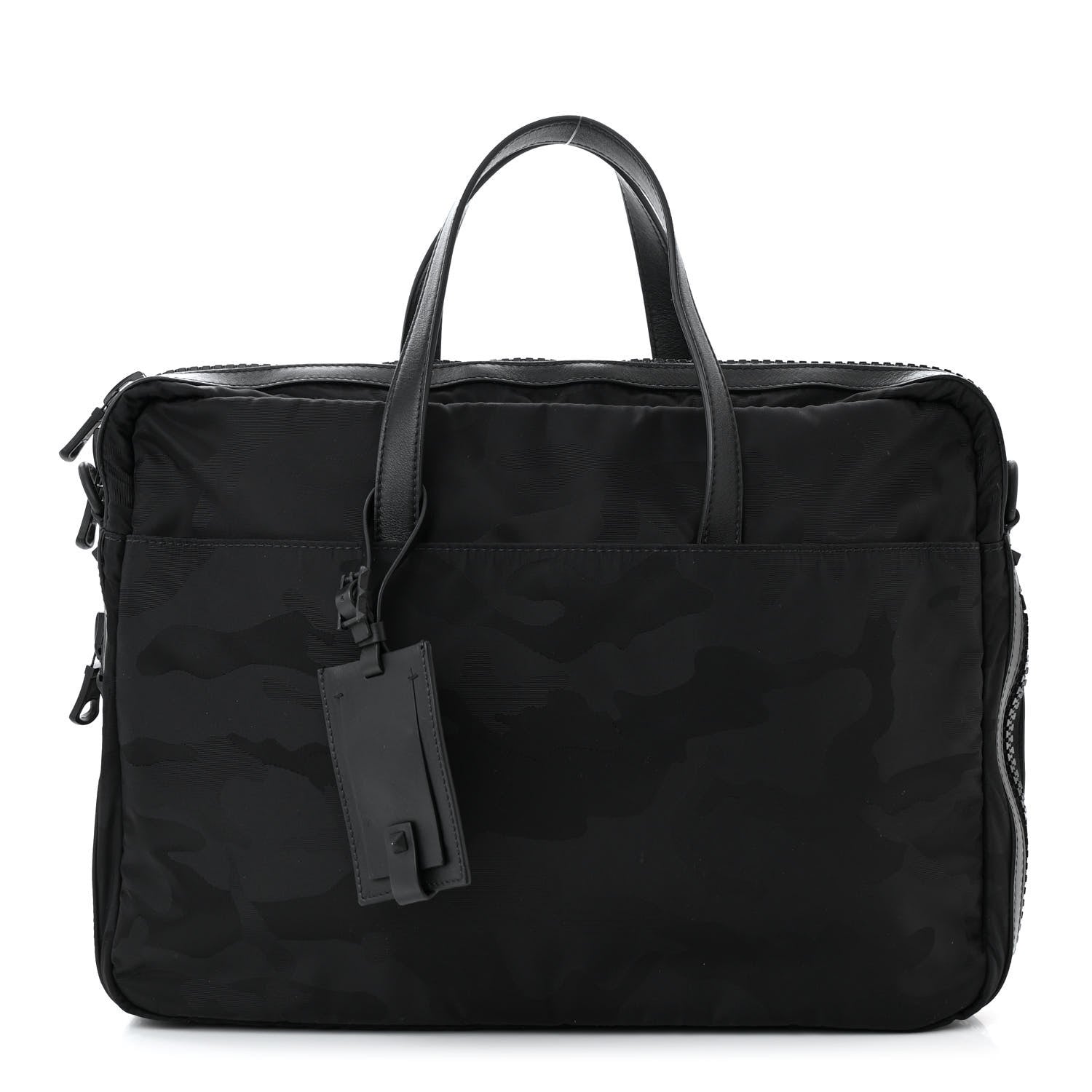 Valentino Garavani Nylon Camouflage Travel Briefcase Black 1 of 10