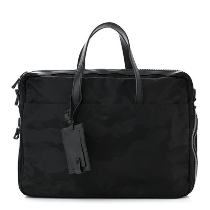 Valentino Garavani Nylon Camouflage Travel Briefcase Black 1 of 10