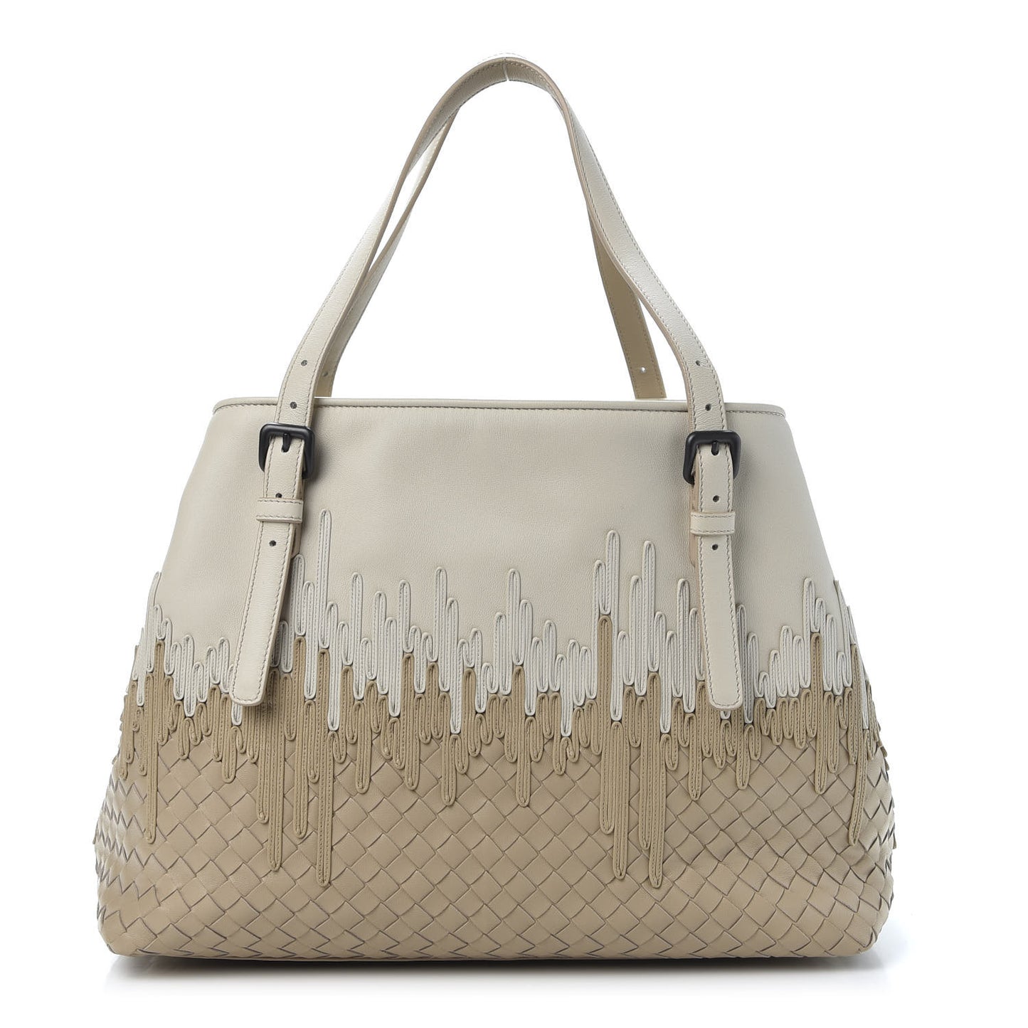 Nappa Intrecciato Medium Flow Wave Tote Mink Mist