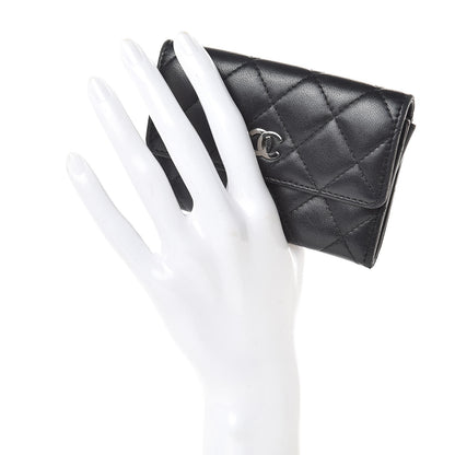 Chanel Lambskin Quilted Flap Card Holder Black 2 of 9