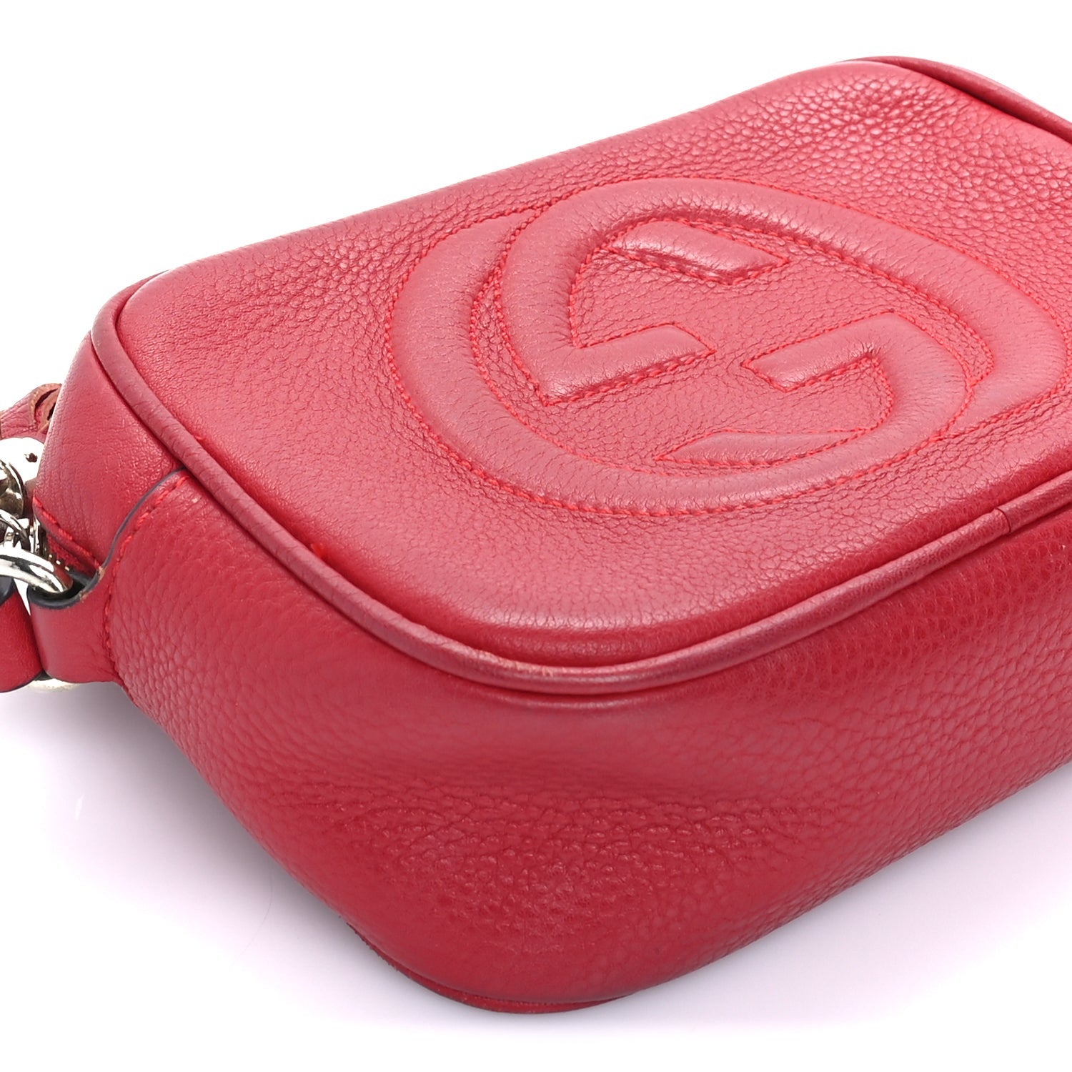 Gucci Pebbled Calfskin Small Soho Disco Bag Vibrant Red 7 of 7