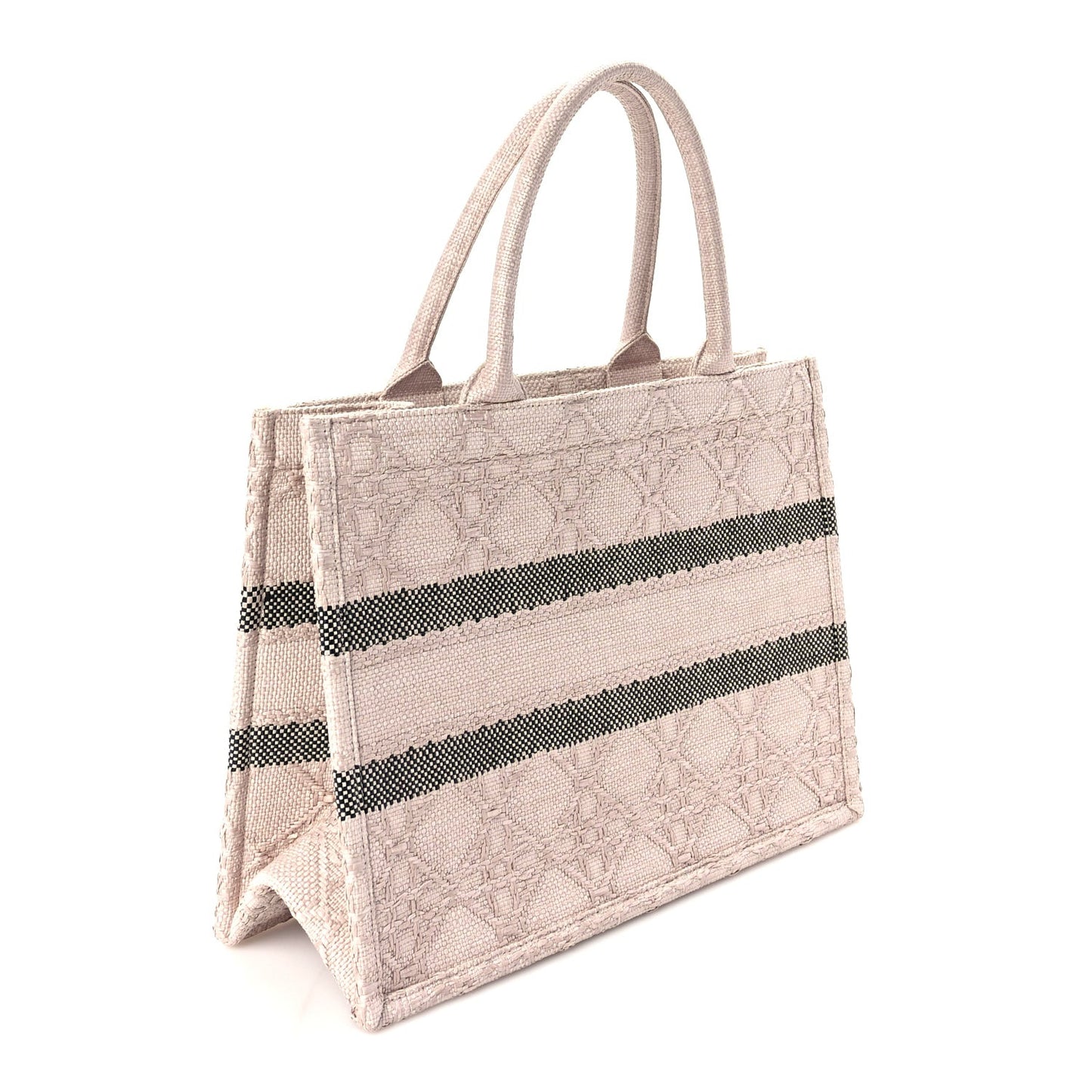 Raffia Cannage Medium Book Tote Sakura Pink
