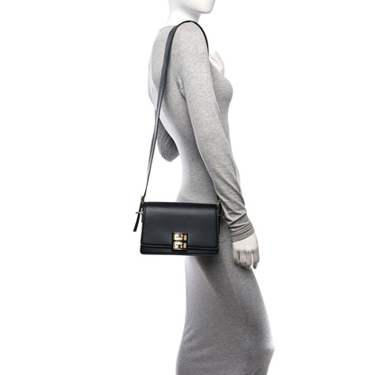 Givenchy Calfskin Crocodile Embossed 4G Medium Crossbody Bag Black 2 of 10