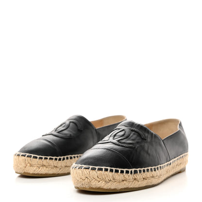 Chanel Lambskin CC Espadrilles 37 Black 3 of 9