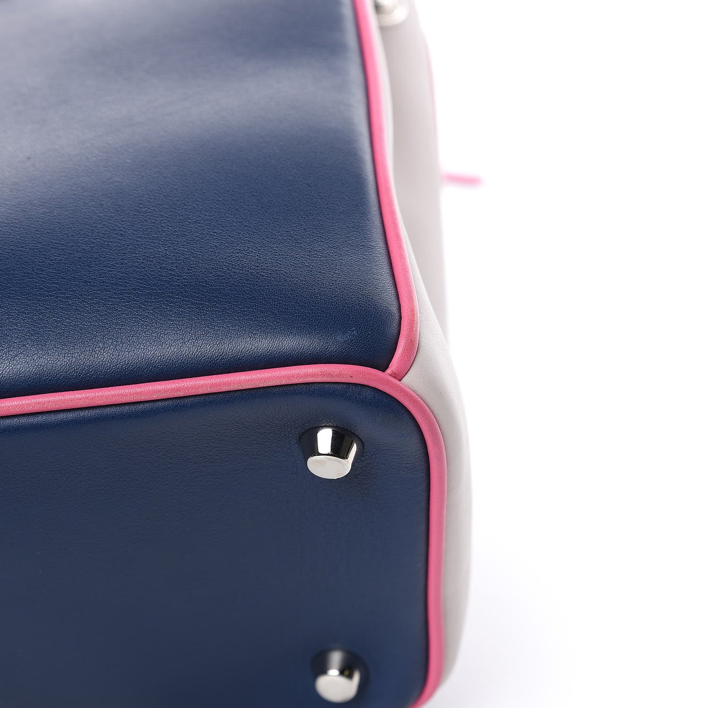Smooth Calfskin Medium Tri-Color Diorissimo Bag Navy Pink