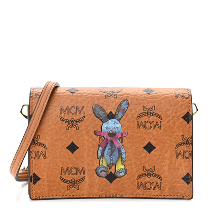 MCM Visetos Mini Rabbit Crossbody Bag Cognac 1 of 8