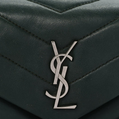 Saint Laurent Calfskin Y Quilted Monogram Toy Loulou Crossbody Bag Deep Green 6 of 8