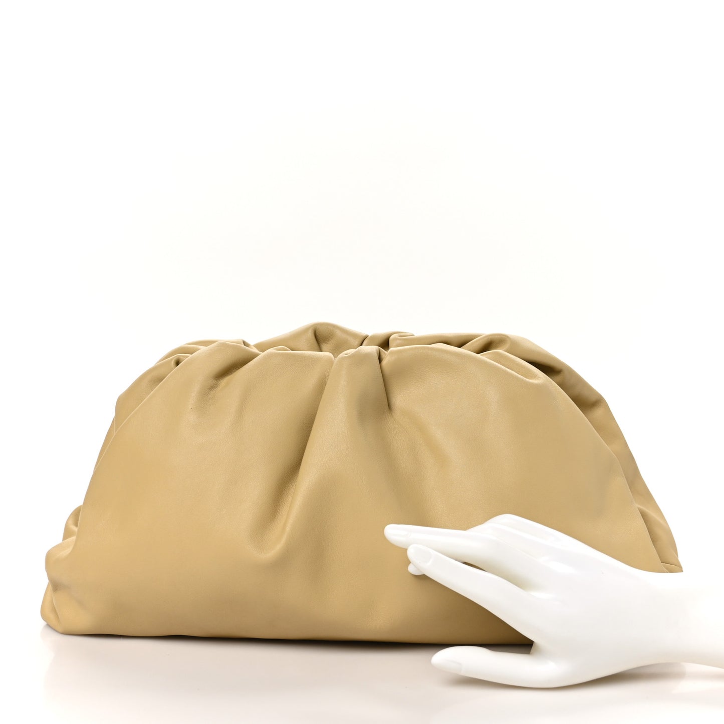 Smooth Butter Calf The Pouch Oversized Clutch Tapioca