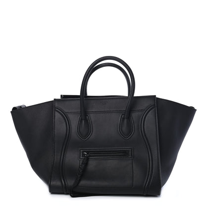 Celine Supple Calfskin Medium Phantom Luggage Black 1 of 11