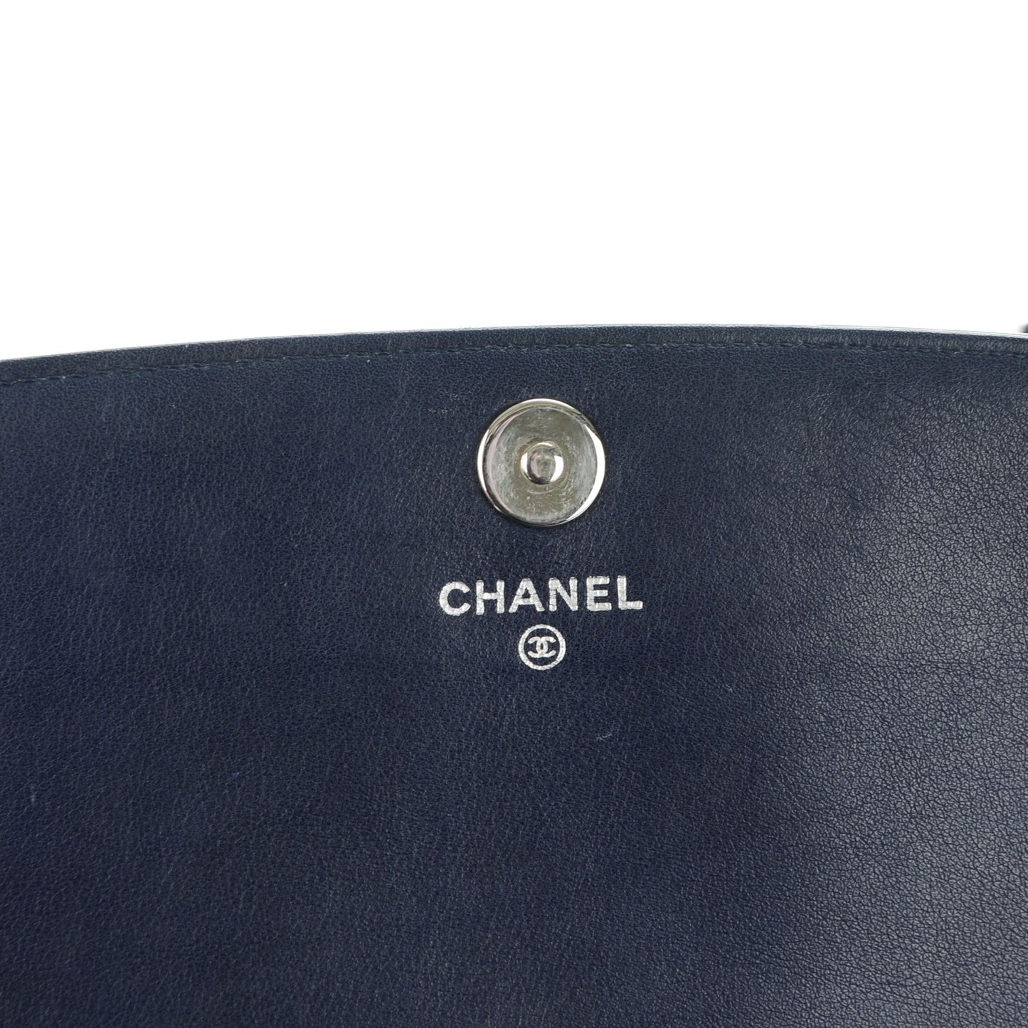 Patent Embossed CC Wallet On Chain WOC Blue