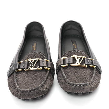 Louis Vuitton Suede Woven Oxford Loafers Brown 3 of 7