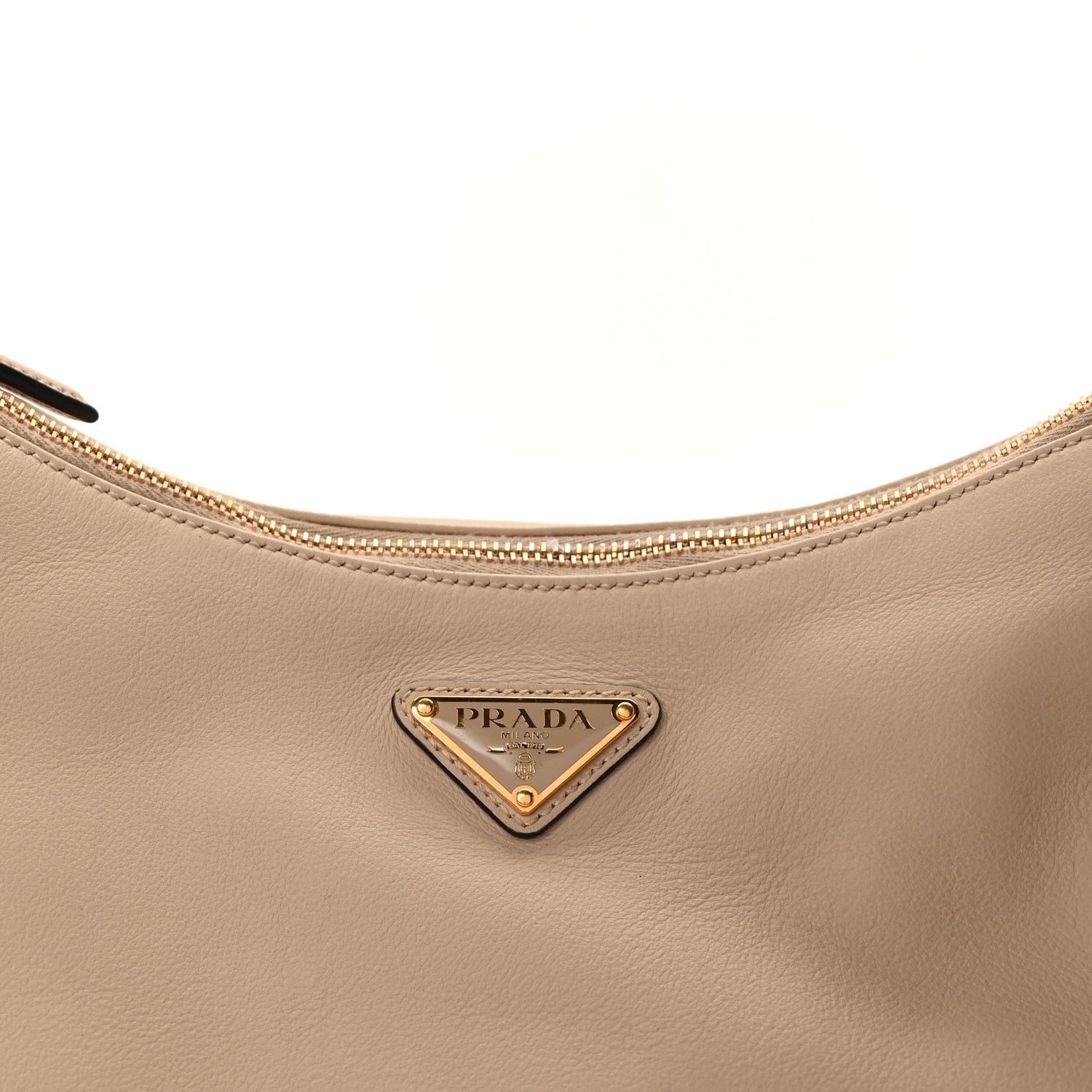Prada Soft Calfskin Large Aimée Shoulder Bag  Travertine 6 of 8