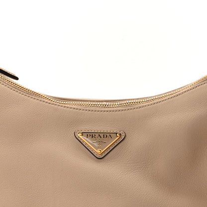 Prada Soft Calfskin Large Aimée Shoulder Bag  Travertine 6 of 8