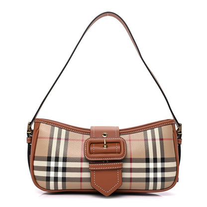 Burberry E-Canvas Vintage Check Sling Buckle Bag Briar Brown 1 of 8