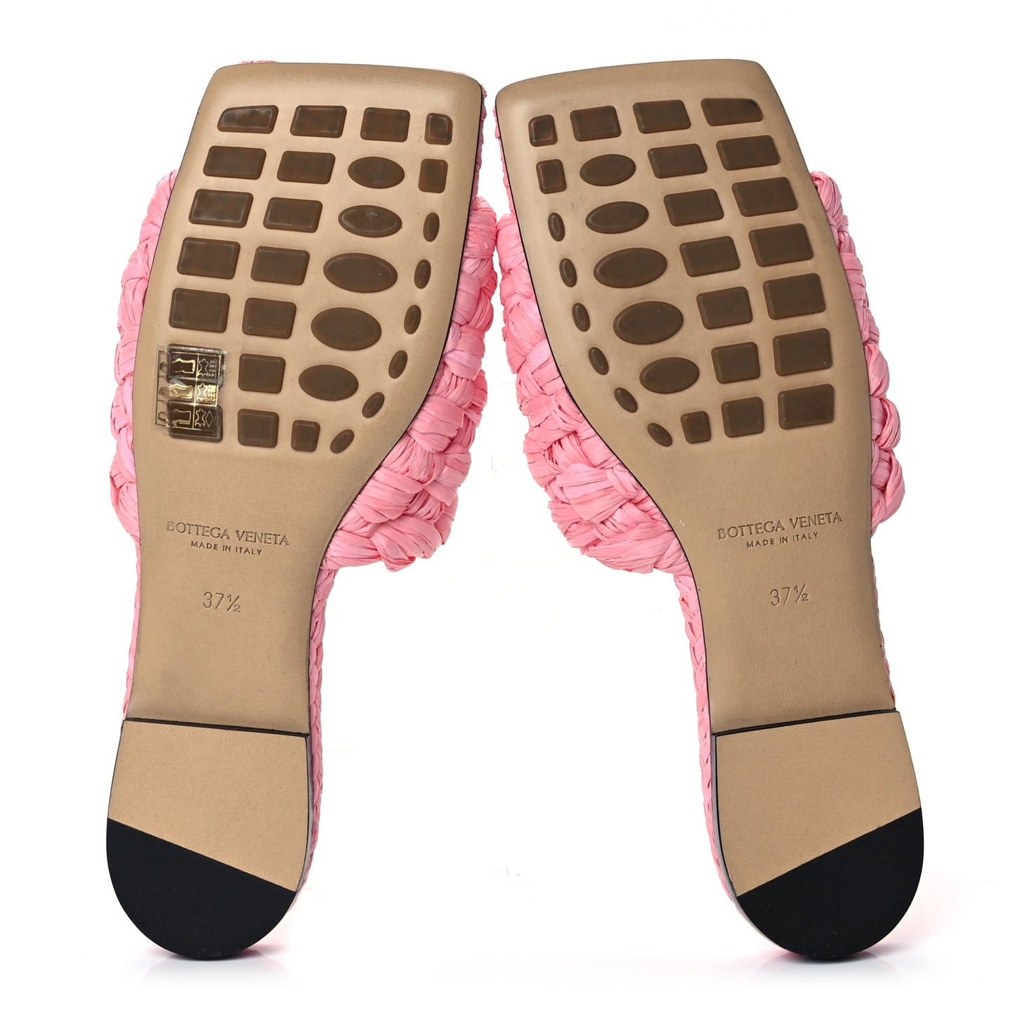 Raffia Twisted Intrecciato Stretch Flat Sandals Blossom