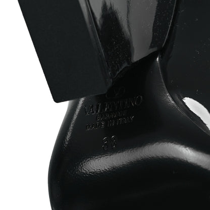 Valentino Garavani Patent Vlogo Plaque Ankle Strap 105mm Pumps 38 Black 6 of 9