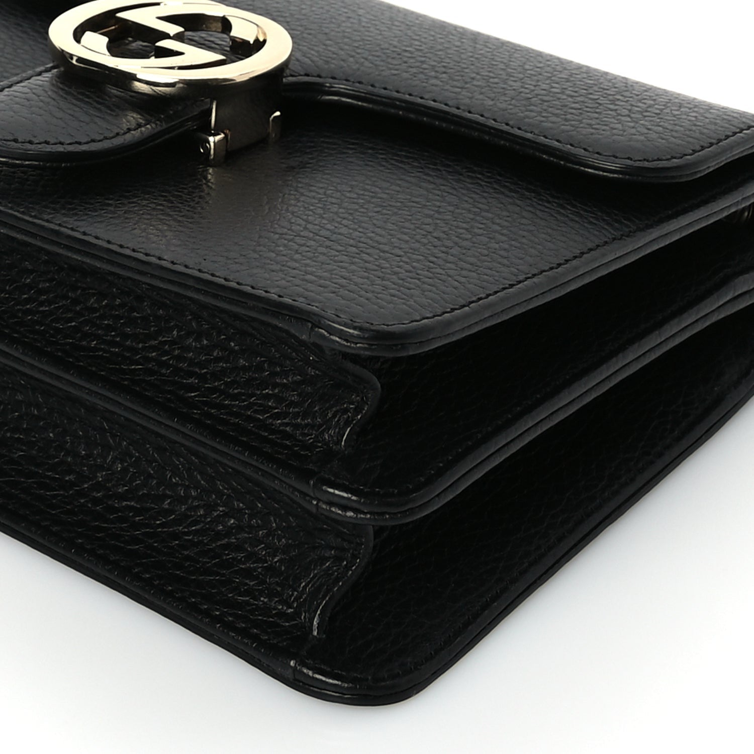 Gucci Dollar Calfskin Small Interlocking G Shoulder Bag Black 8 of 8