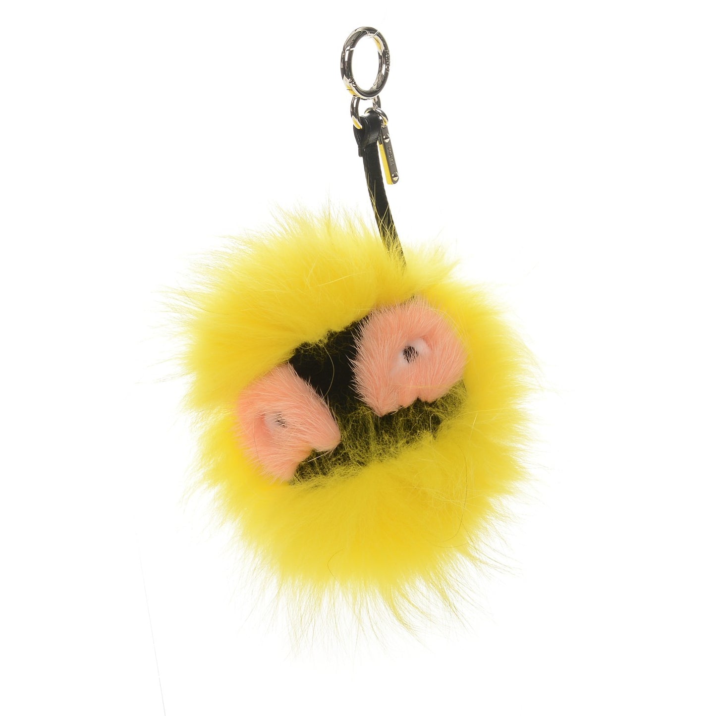 Fox Mink Rabbit Fur Vitello Dolce Flashy Monster Bag Bug Charm Giallo Fluo Multicolor