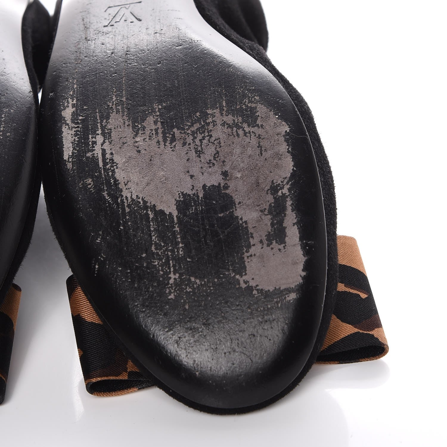Louis Vuitton Suede Satin Leopard Mimi Bow Ballerina Flats 38.5 Black 12 of 13