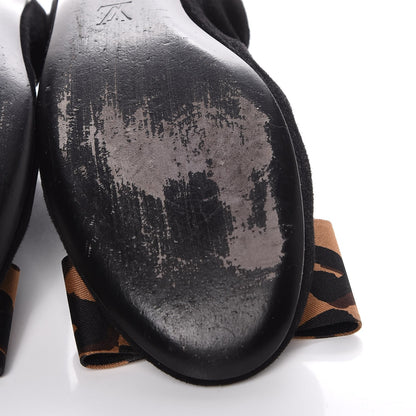 Louis Vuitton Suede Satin Leopard Mimi Bow Ballerina Flats 38.5 Black 12 of 13