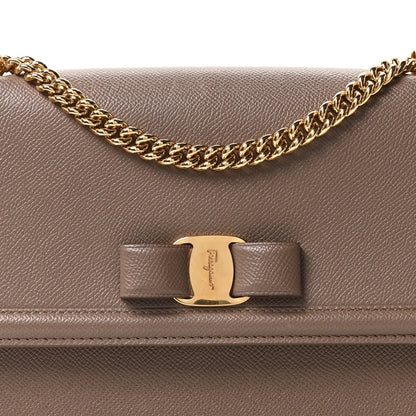 Salvatore Ferragamo Printed Calfskin Ginny Shoulder Bag Grey 7 of 9