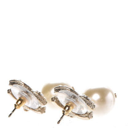 Chanel Pearl CC Drop Earrings Light Gold 3 of 5
