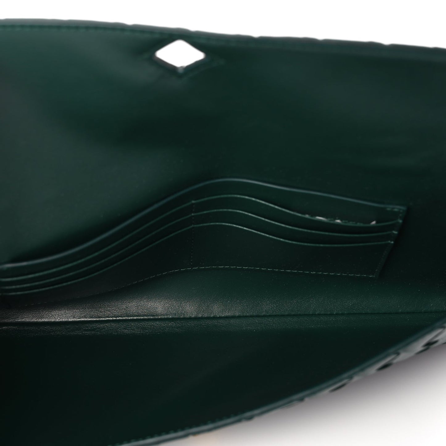 Nappa Intrecciato Long Andiamo Top Handle Clutch Emerald Green