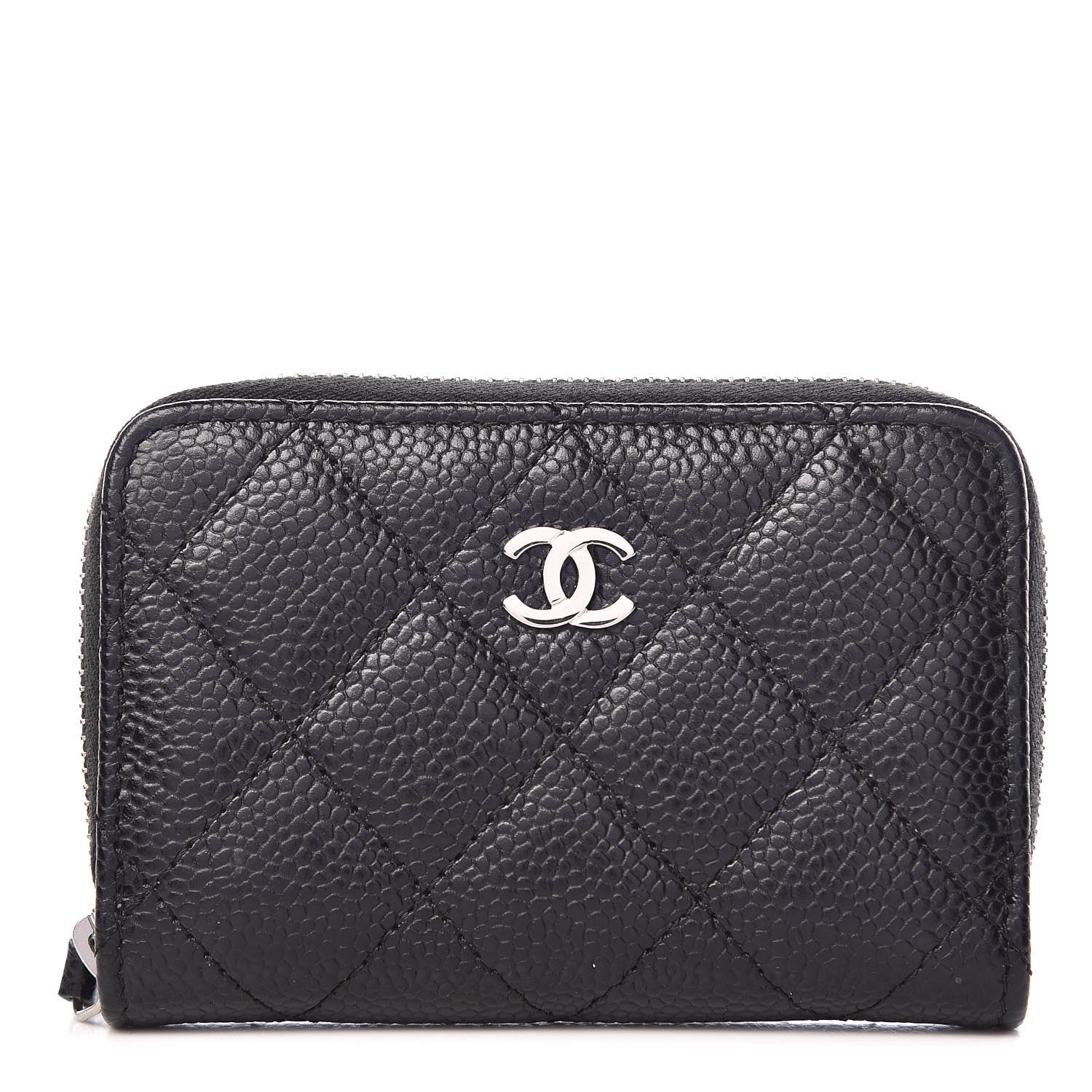 Chanel Caviar Quilted Zip Coin Purse Black 1 of 8