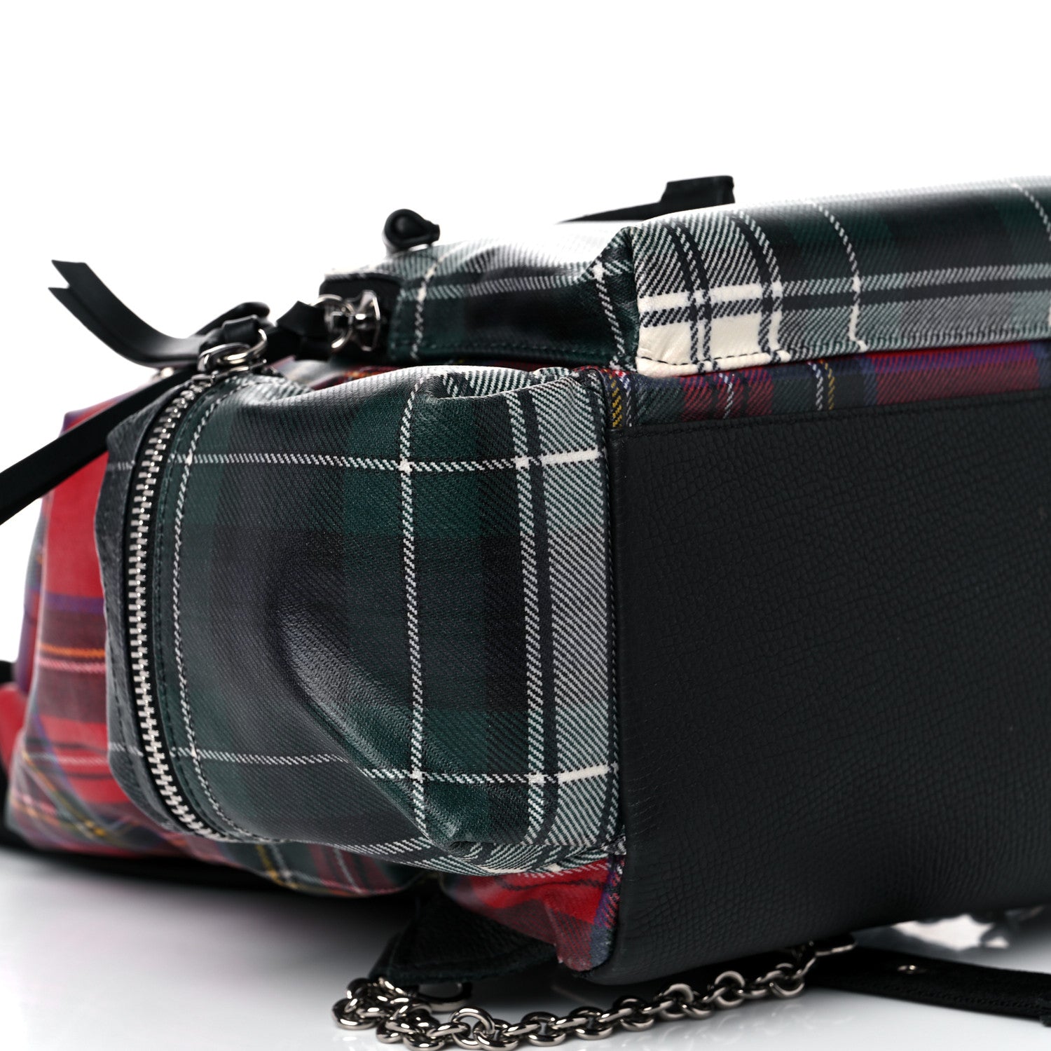 Burberry Laminated Tartan Patchwork Medium Rucksack Backpack Military Red 8 of 18