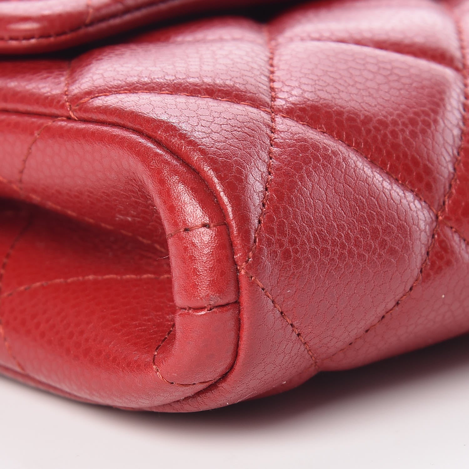 Chanel Caviar Quilted Clutch With Chain Flap Dark Red 9 of 11