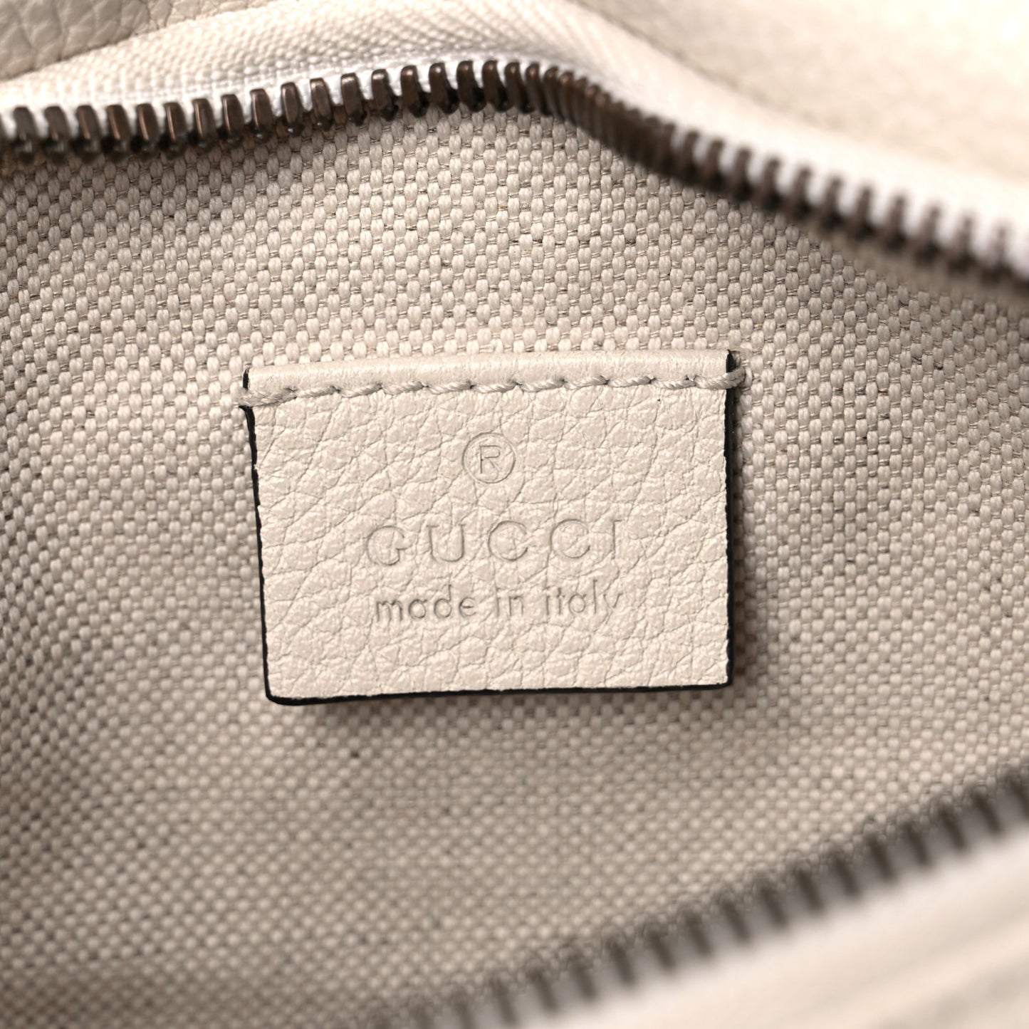 Grained Calfskin Small Logo Belt Bag White