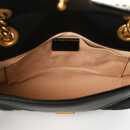 Gucci Calfskin Matelasse Mini GG Marmont Shoulder Bag Black 4 of 9