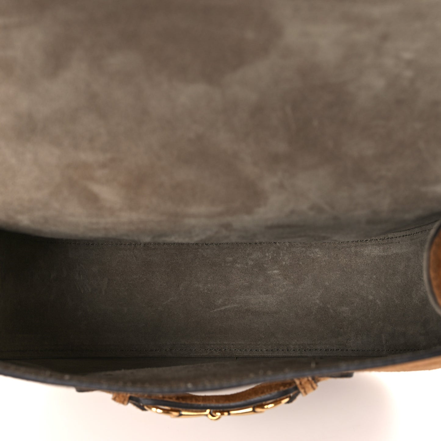 Suede Medium Lady Web Shoulder Bag New Marron