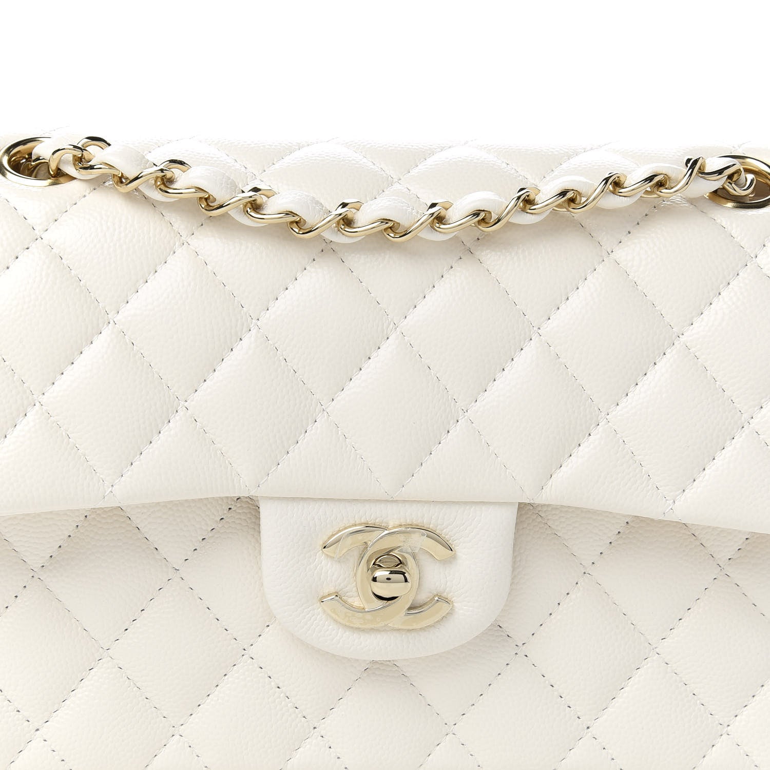 Chanel Caviar Quilted Small Double Flap White 10 of 11