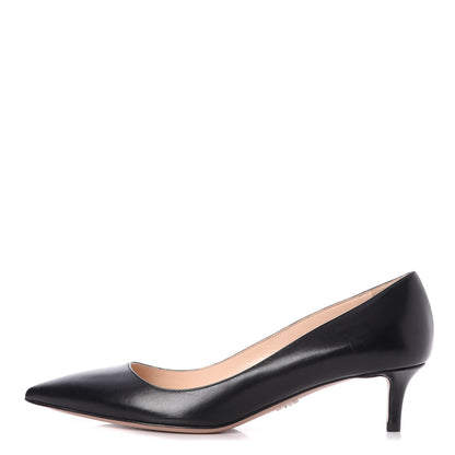 Prada Vitello Kitten Heels Pumps 36 Black 1 of 10