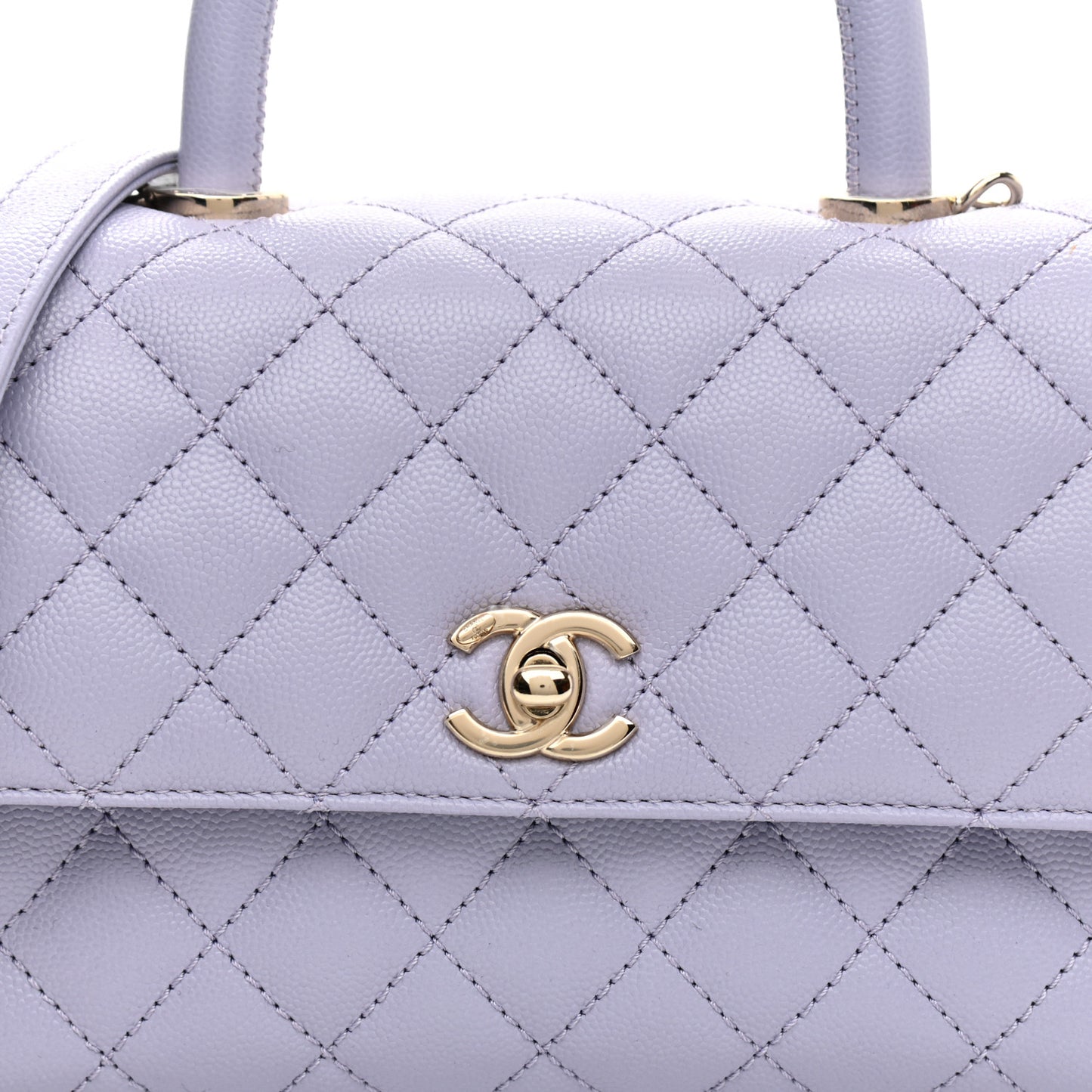 Caviar Quilted Mini Coco Handle Flap Light Purple