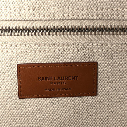 Saint Laurent Linen Calfskin Rive Gauche Tote  Greggio Brick 5 of 8