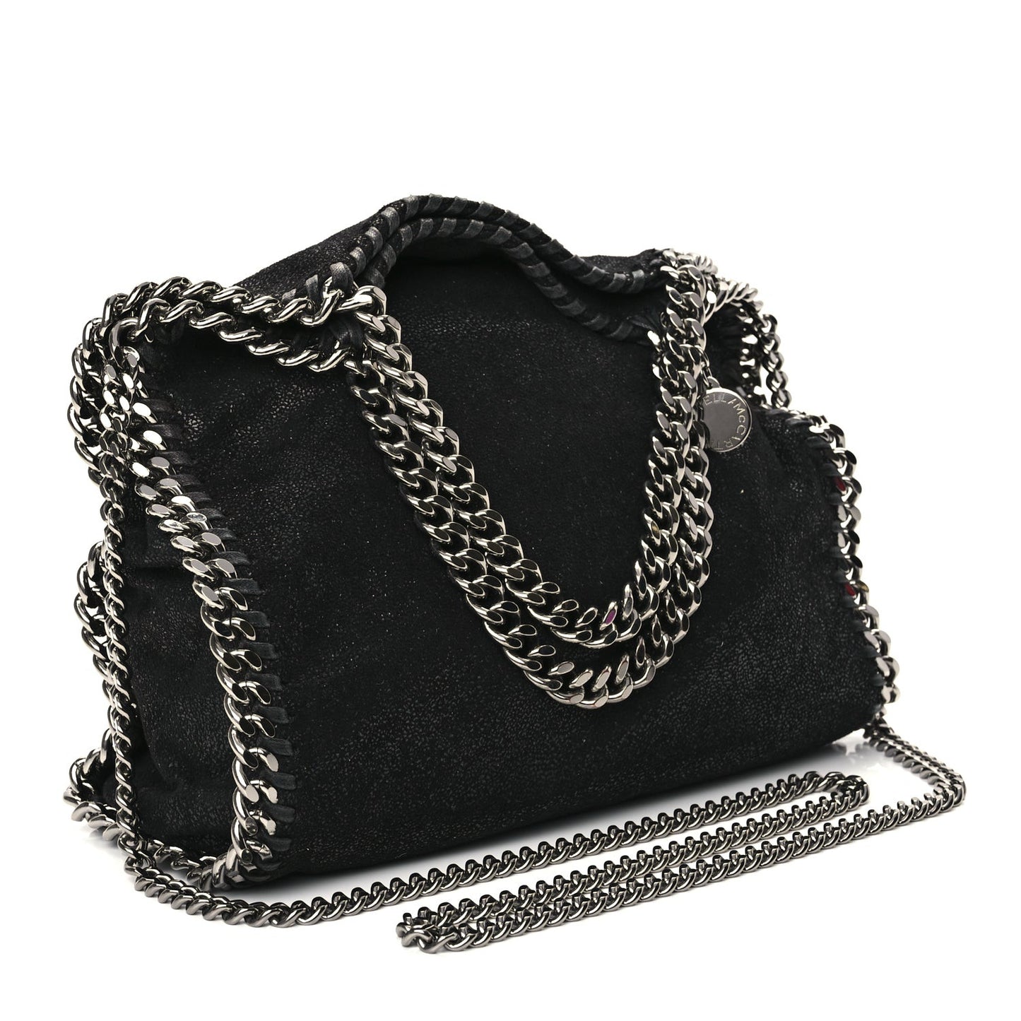 Shaggy Deer Mini Falabella Fold Over Tote Black